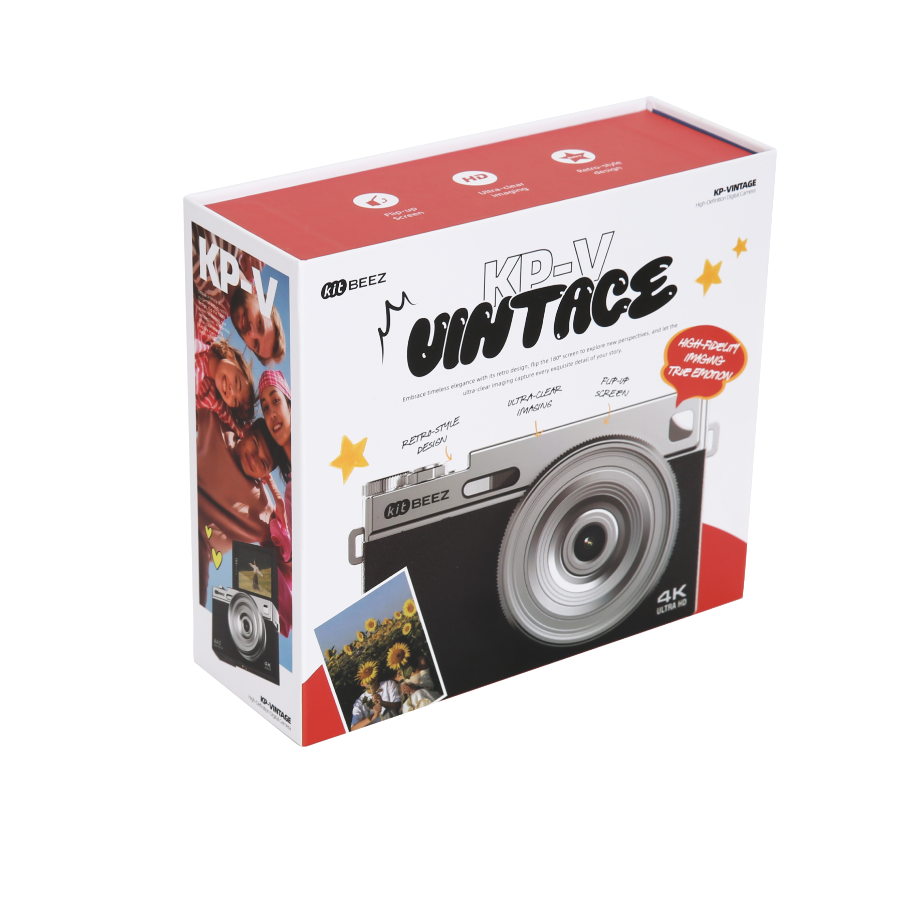 KiTBEEZ KP-V 65MP 180°Flip Screen Selfie 4K Camera