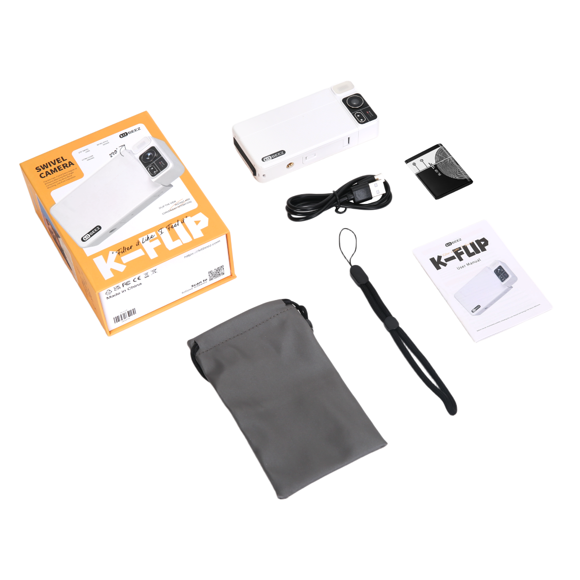 KITBEEZ K-FLIP Flip Camera 64MP High-Resolution 4K