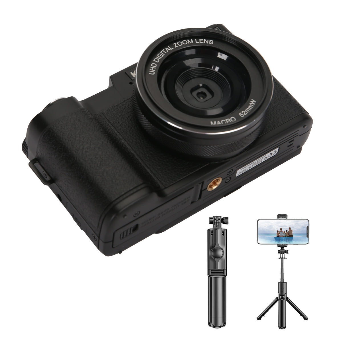 KiTBEEZ KP-4 75MP 180°Flip Screen Selfie 5K Camera