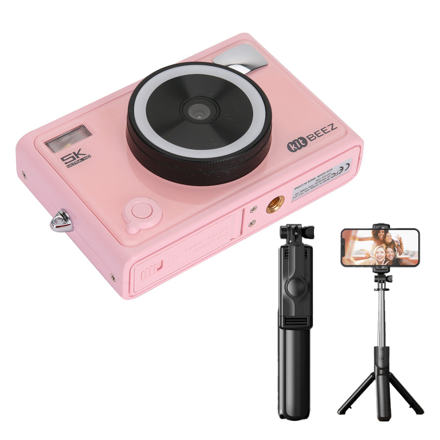 KiTBEEZ KF-4 Jellypink Digital Camera 75MP 18X 5K