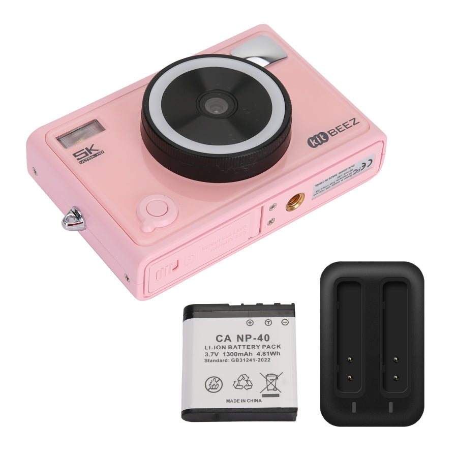KiTBEEZ KF-4 Jellypink Digital Camera 75MP 18X 5K