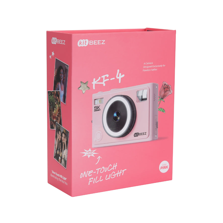 KiTBEEZ KF-4 Jellypink Digital Camera 75MP 18X 5K