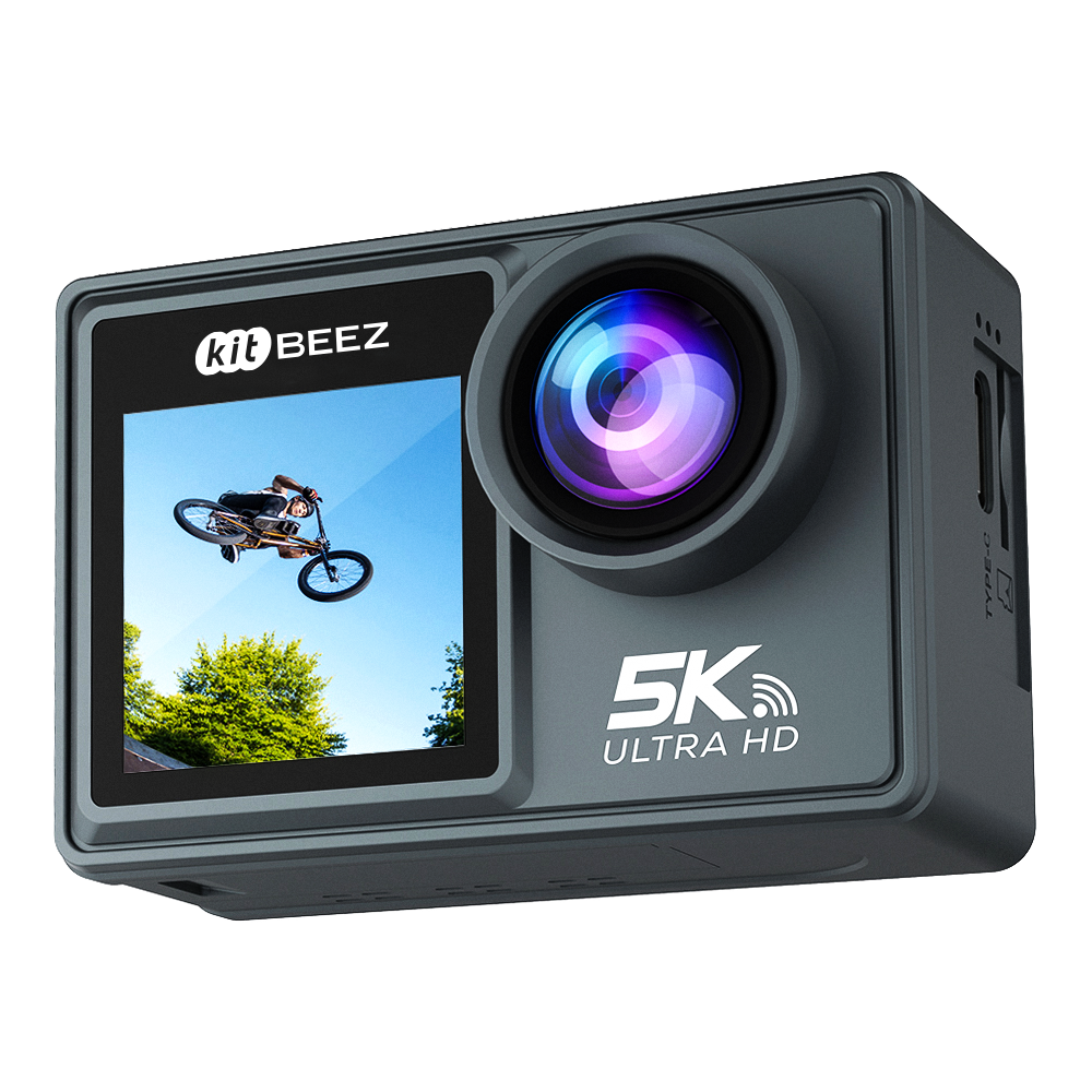 KiTBEEZ KA-1 5K 30FPS Dual Screen Waterproof Action Camera