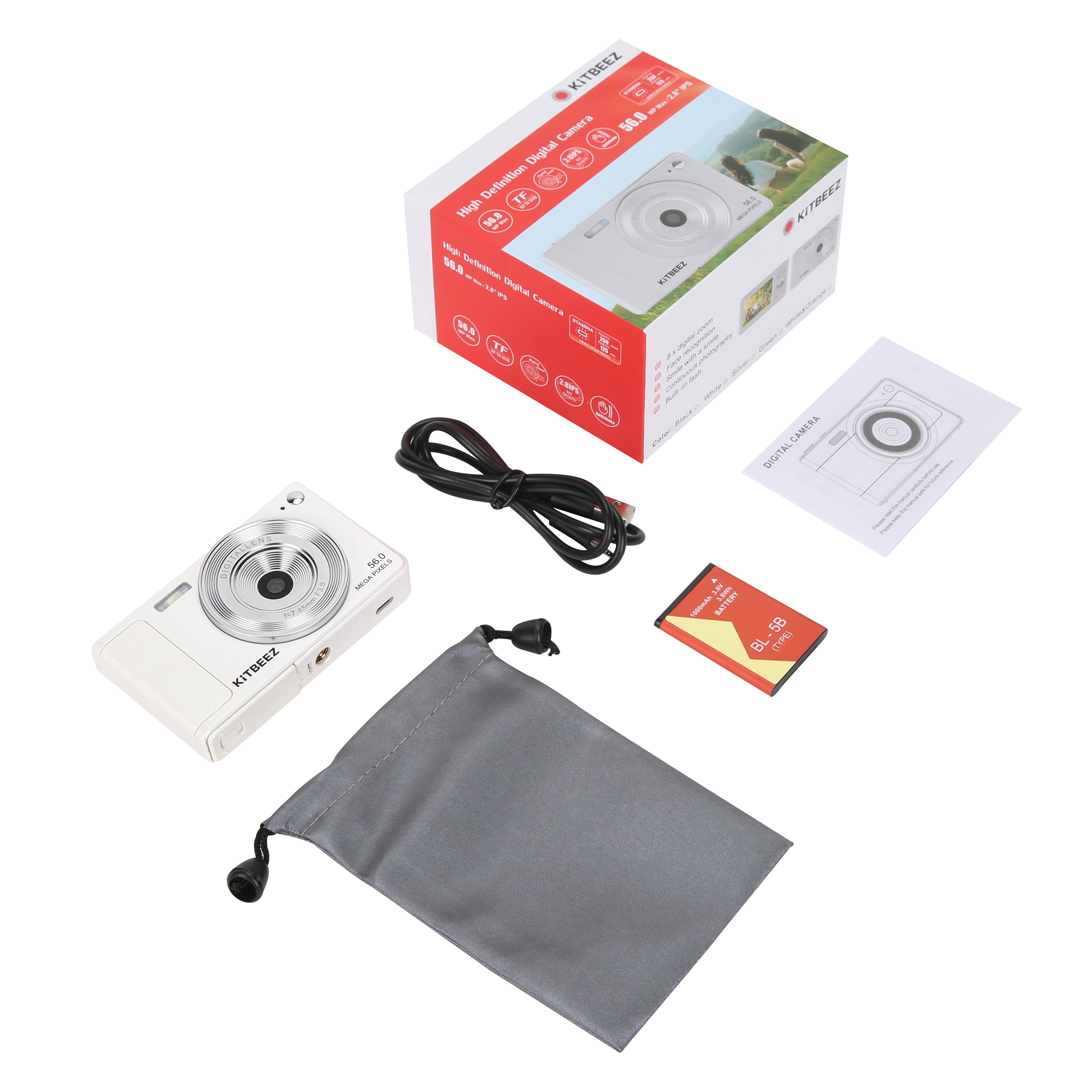 KiTBEEZ KF-2 Digital Camera 56MP 16X Retro Camera