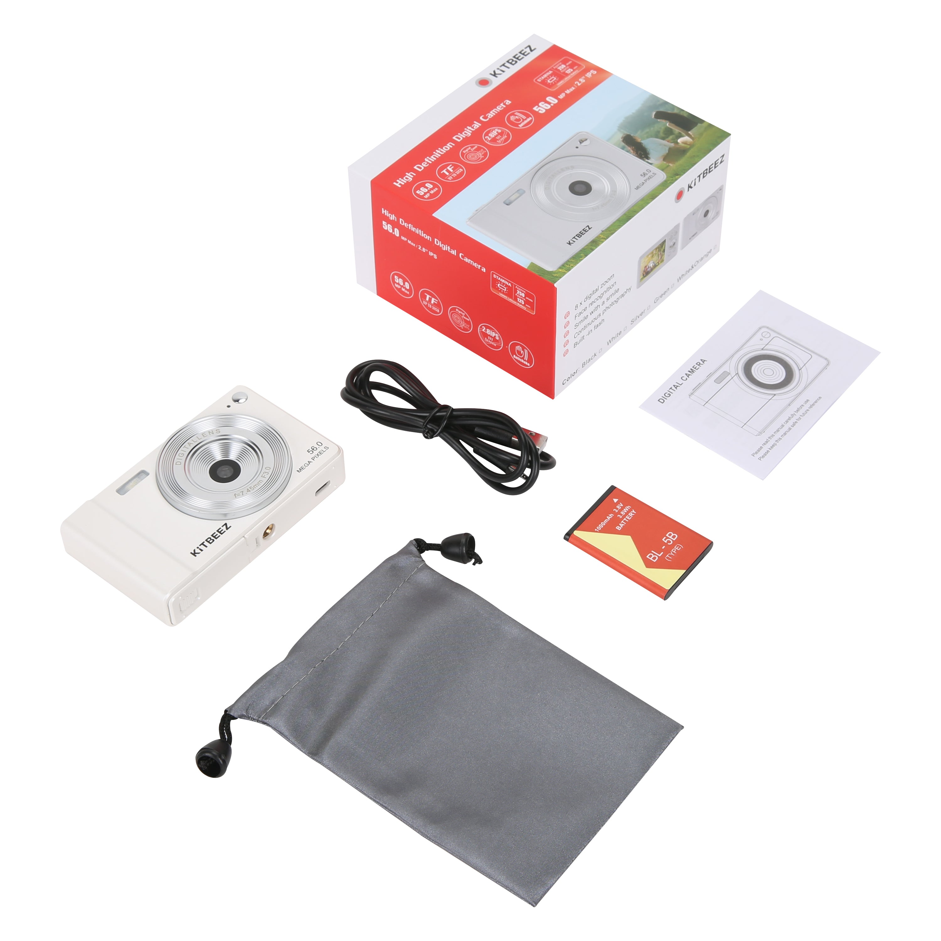 KiTBEEZ KF-2 Digital Camera 56MP 16X Retro Camera