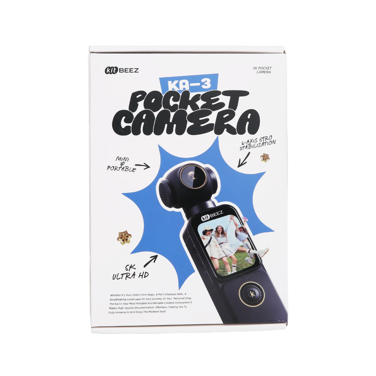 KiTBEEZ KA-3 Pocket Action Camera 5K WiFi Sports Camera