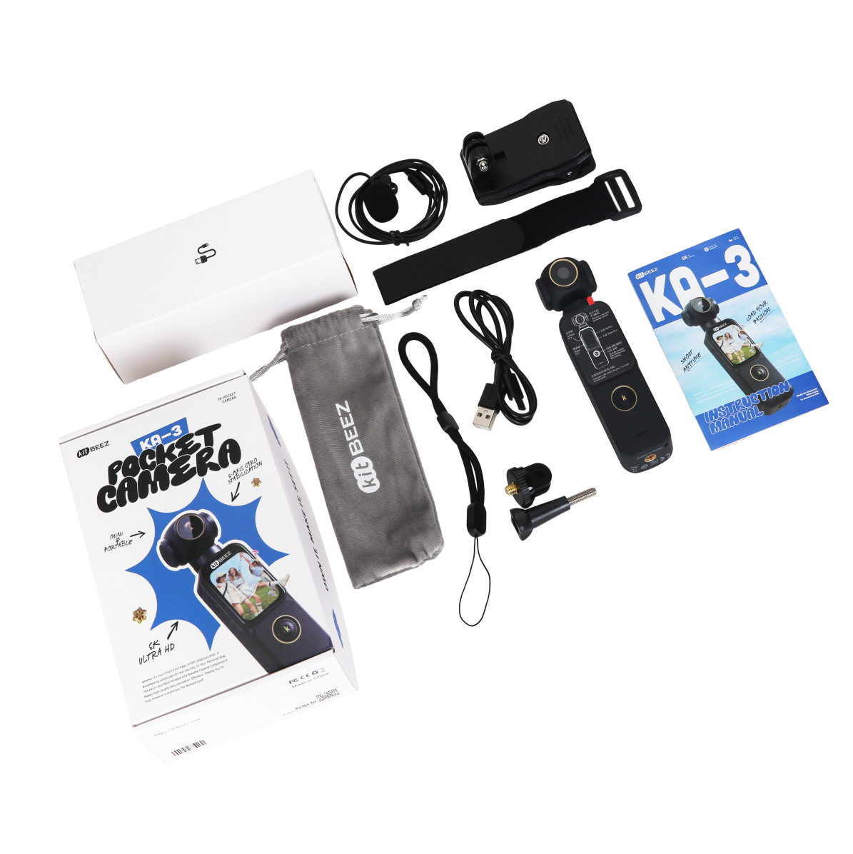 KiTBEEZ KA-3 Pocket Action Camera 5K WiFi Sports Camera