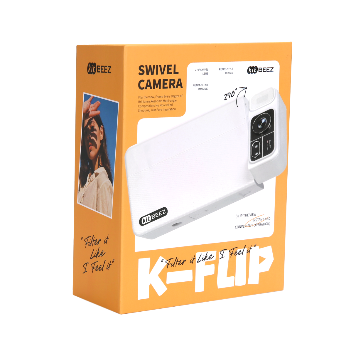 KITBEEZ  K-FLIP Flip Camera 64MP High-Resolution 4K