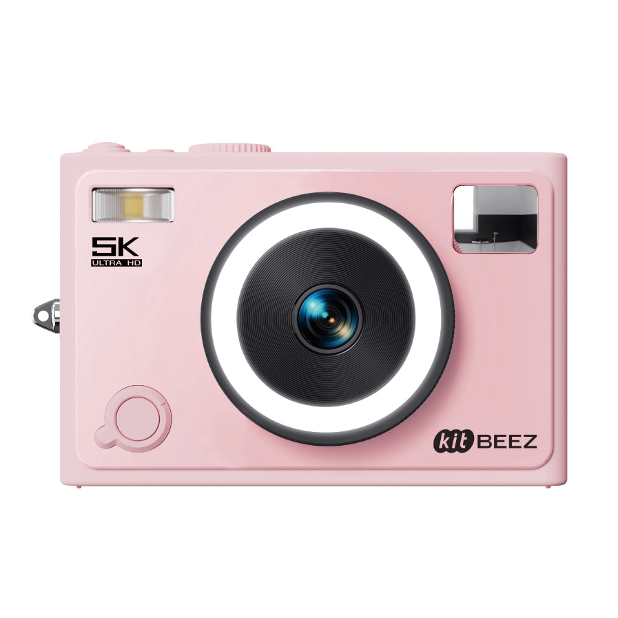 KiTBEEZ KF-4 Jellypink Digital Camera 75MP 18X 5K