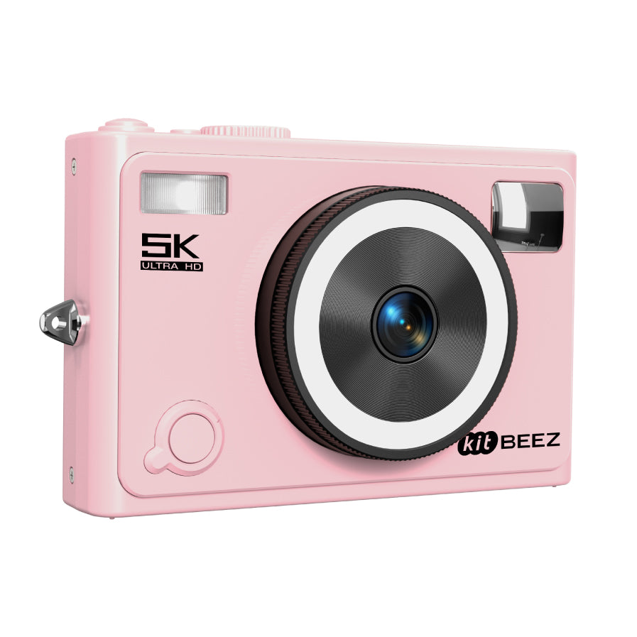 KiTBEEZ KF-4 Jellypink Digital Camera 75MP 18X 5K